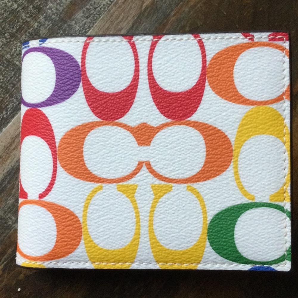 Coach 3 In 1 Wallet In Rainbow Signature Canvas - Picture 7 of 8